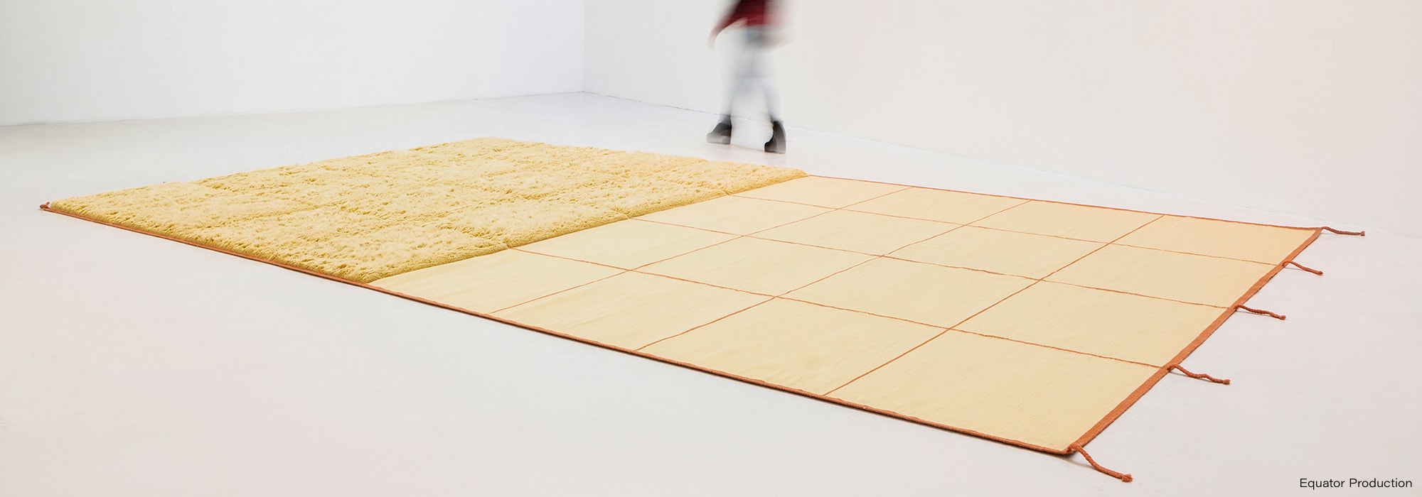 Equator Production — overhead view of cork mat in studio space