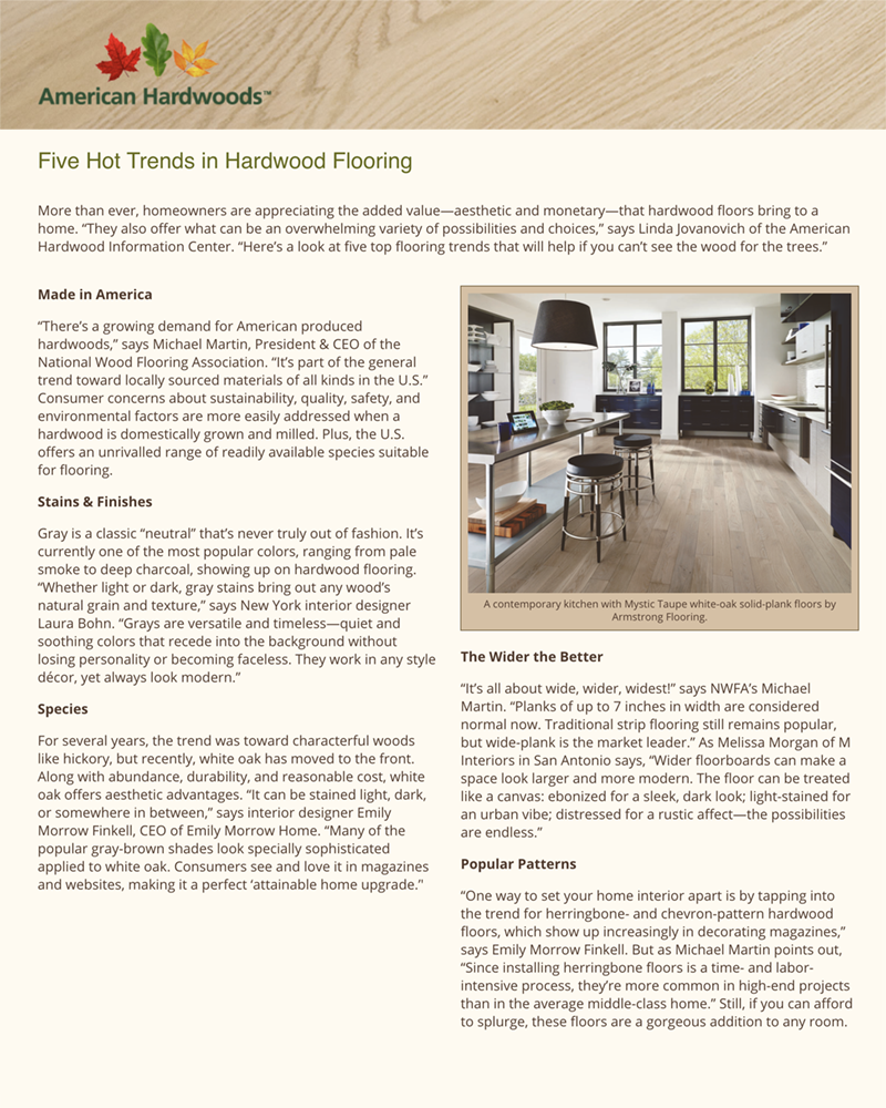 Five Hot Trends in Hardwood Flooring
