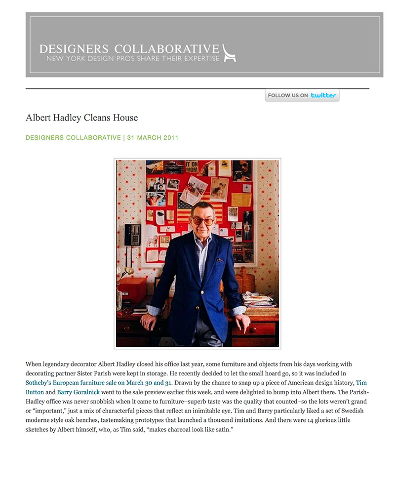 Albert Hadley Cleans House, March 2011