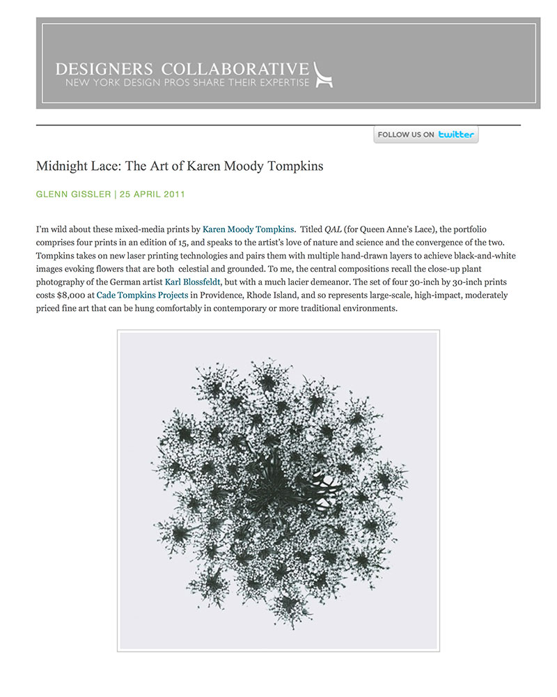 Midnight Lace: The Art of Karen Moody Tompkins, April 2011