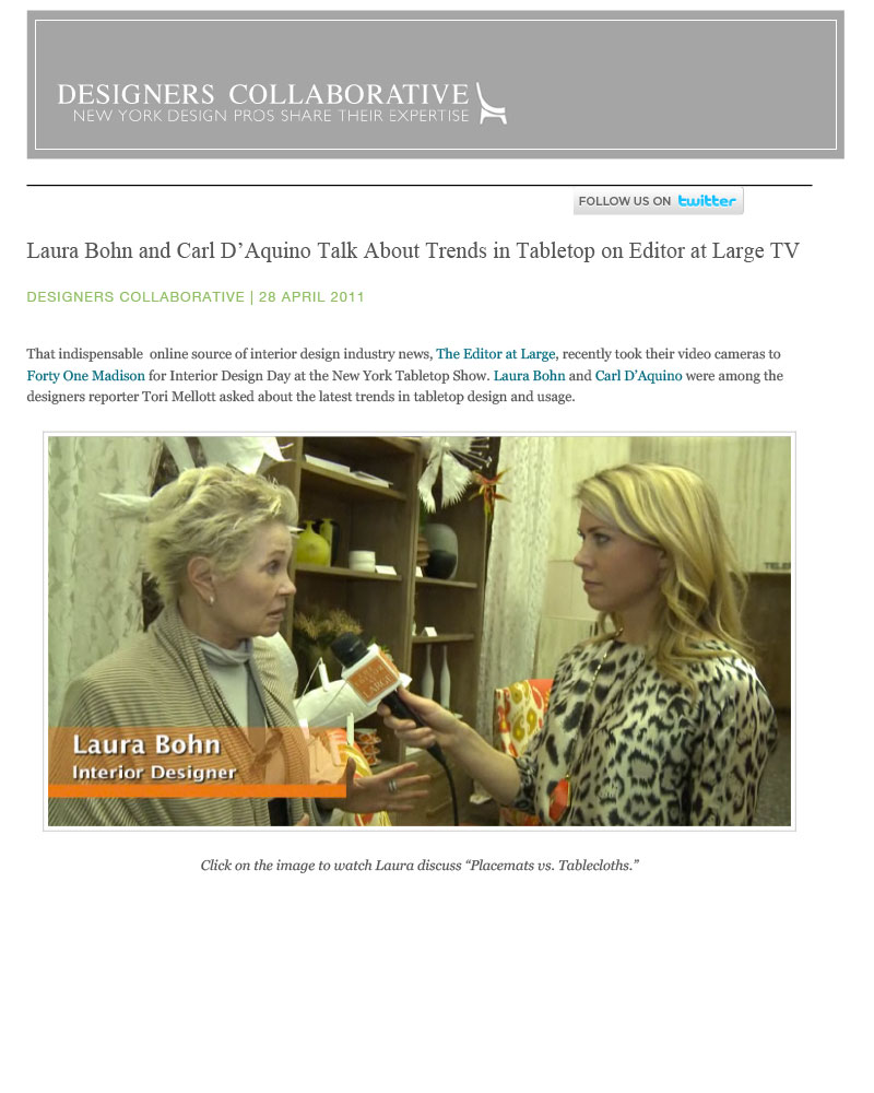 Laura Bohn & Carl D'Aquino on Tabletop Trends, April 2011